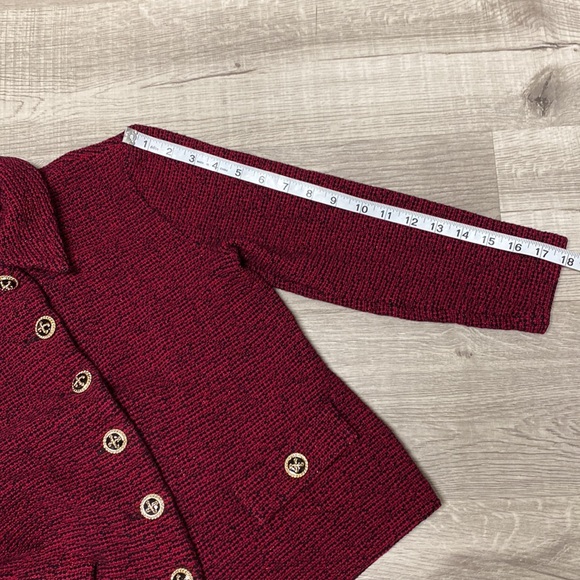 St John Collections by Marie Gray Crimson/Black/Metallic YarnTweed Blazer - Picture 11 of 14